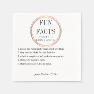 Fun Facts Rose Gold Rings Personalised Napkin