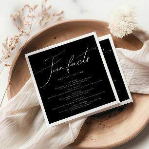 Fun Facts Simple Modern Wedding Napkin