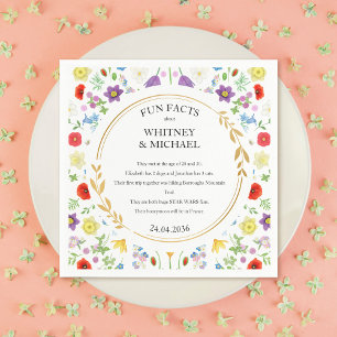 Fun Facts Spring Wildflower Floral Wedding Napkins