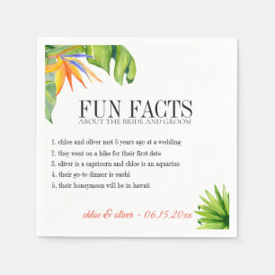 Fun Facts Tropical Foliage Personalised Napkin