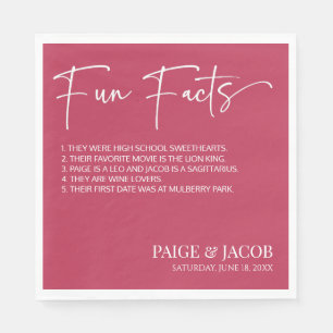 Fun Facts Viva Magenta Classic Minimal Wedding Napkin
