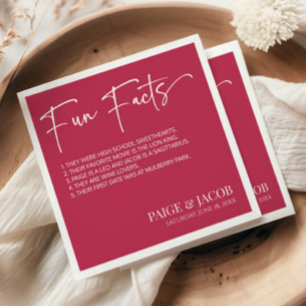 Fun Facts Viva Magenta Classic Minimal Wedding Napkin