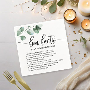 Fun Facts Wedding Elegant Greenery Napkin