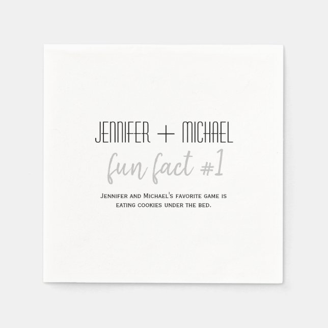 Fun Facts Wedding  Napkin (Front)