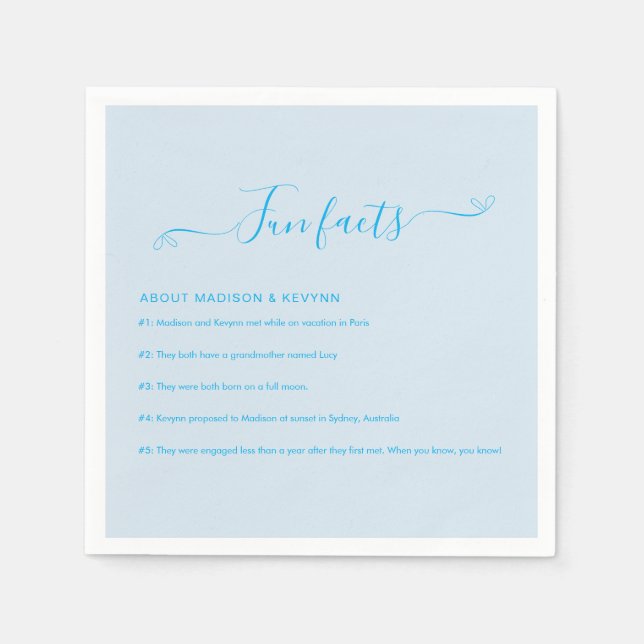 Fun Facts Wedding Napkins (Front)