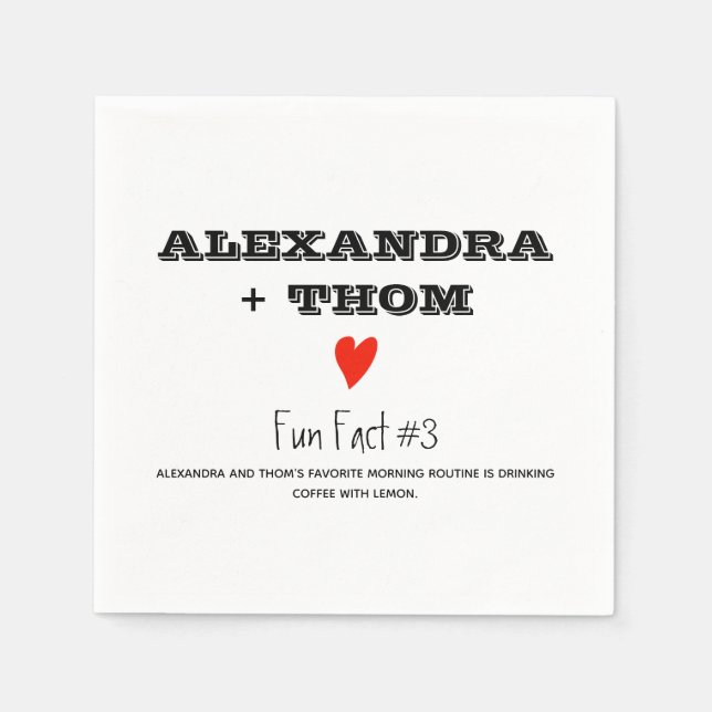 Fun Facts Wedding  Napkins (Front)