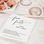 Fun Facts Wedding Napkins | Modern Minimalist<br><div class="desc">These lovely Paper Napkins feature a clean black and white minimalist design and is a perfect way to accent your event's cocktail, food or dessert table at your wedding rehearsal dinner! Easily customise the fun facts about the happy couple! Personalise the text colours and wording to perfectly match your event...</div>