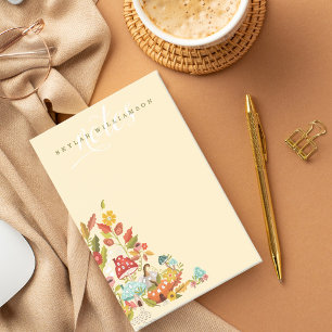 Fun Fairy Garden Autumn Leafs Mushrooms & Pumpkin Post-it Notes