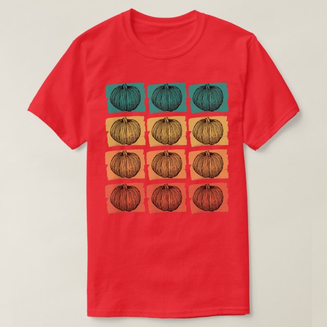 Fun Fall Autumn Halloween Season Pumpkins And Gour T-Shirt (Design Front)