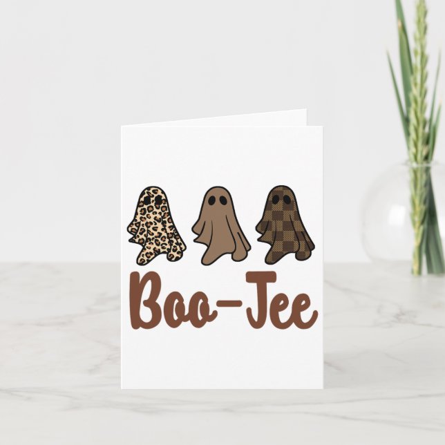Fun Fall Halloween Ghost Boujee Boo-jee Spooky Sea Card (Front)