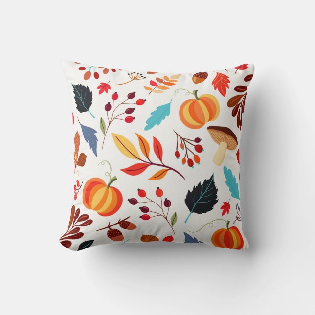 Fun fall harvest pattern cushion (Front)