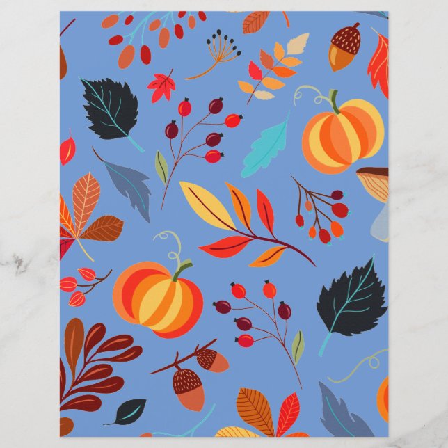 Fun fall harvest pattern scrapbook paper (Front)
