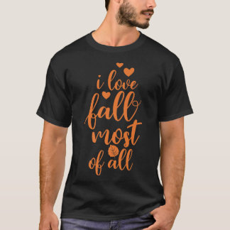Fun Fall Love best Season Autumn Leaves Colours Pu T-Shirt