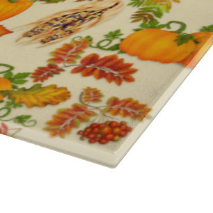 Fun Fall pattern glass cutting board