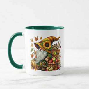 Fun Fall Seasonal gnome add monogram Mug