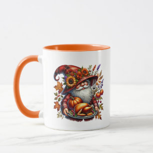 Fun Fall Seasonal gnome add monogram Mug