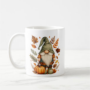 Fun Fall Seasonal gnome monogram Coffee Mug