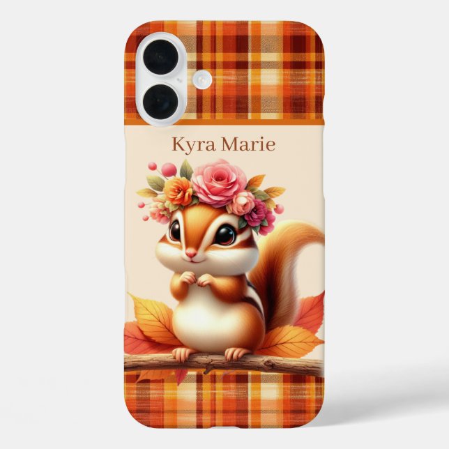 Fun Fall Seasonal squirrel add name  Case-Mate iPhone Case (Back)
