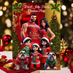 Fun Family Christmas Holiday Party Ugly Sweaters Invitation