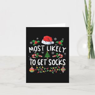 Fun Family Christmas Pyjamas Most Likely To Get So Card