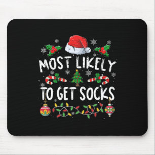 Fun Family Christmas Pyjamas Most Likely To Get So Mouse Mat