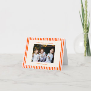 Fun Family Colourful Stripes Photo Christmas Folde Holiday Card
