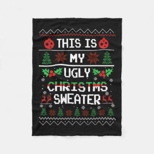 Fun Family Matching Christmas Ugly Xmas  Fleece Blanket