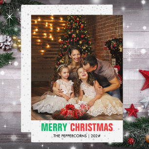 Fun Family Photo Christmas   Modern Elegant Chic Holiday Card