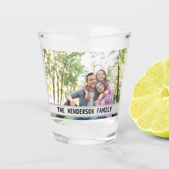 Fun Family Photo Monogram Shot Glass (Front)