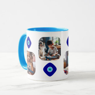 Fun Family Photos, Diamond Blue Evil Eye Artwork Mug
