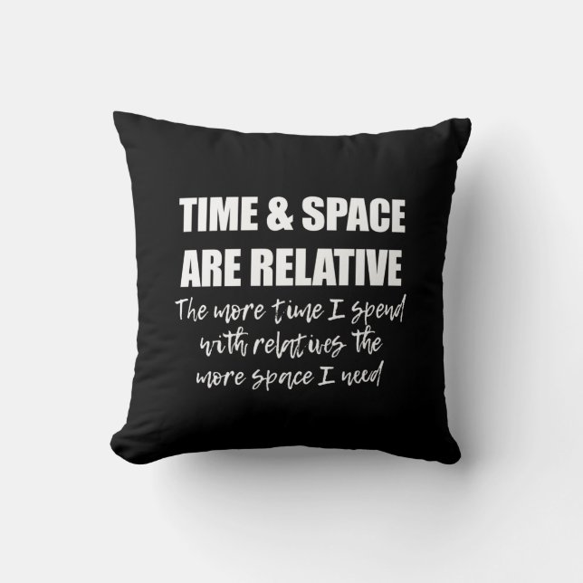 Fun Family Quote Black And White Typography Cushion (Front)