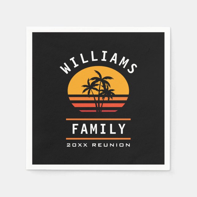 Fun Family Reunion Summer Vacation Tropical Beach Napkin (Front)