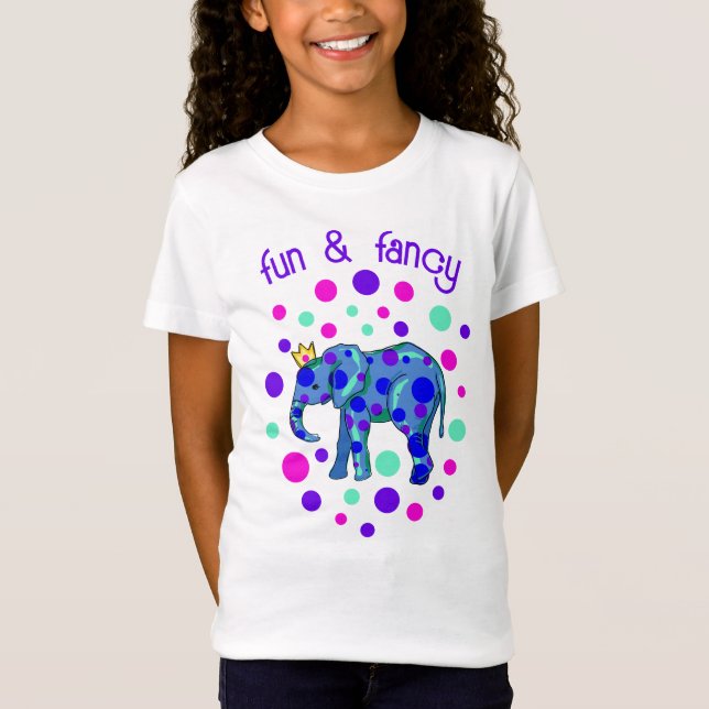 Fun & Fancy Elephant Girl's T-Shirt (Front)