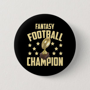 Fun Fantasy Football Champion Draught Party  6 Cm Round Badge