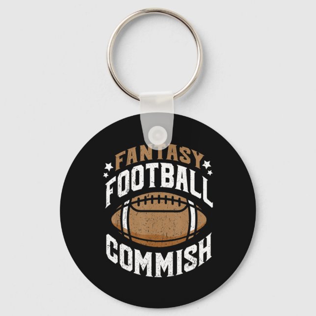 Fun Fantasy Football Commish Commissioner Men  Key Ring (Front)