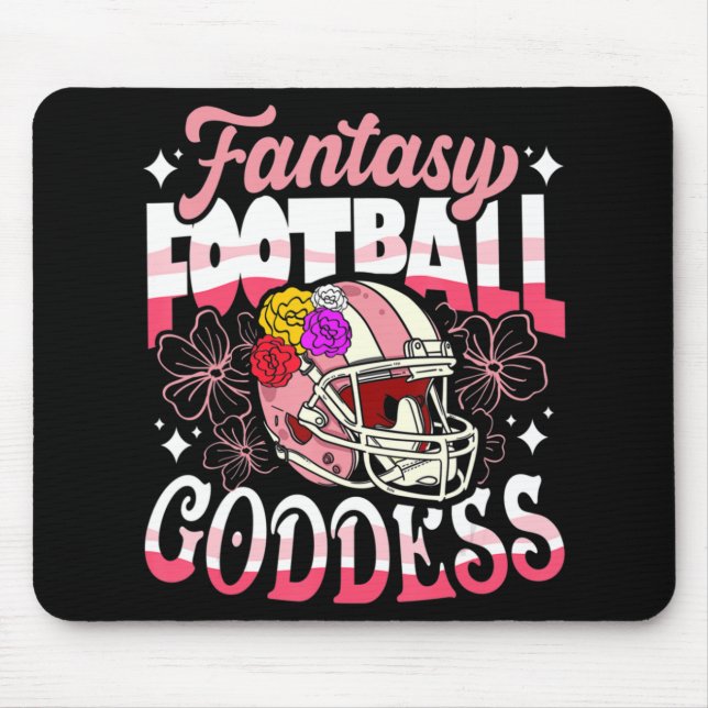 Fun Fantasy Football Goddess Flower Helmet Women  Mouse Mat (Front)