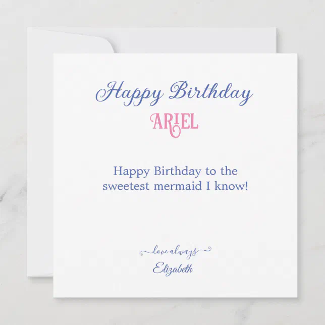 FUN FANTASY MERMAID THEMED KIDS BIRTHDAY CAKE CARD Zazzle