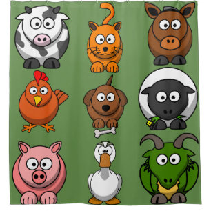 Fun Farm Animals Shower Curtain