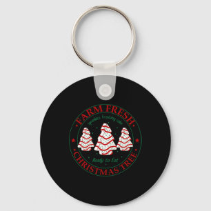 Fun Farm Fresh Christmas Tree Cakes Family Xmas Pa Key Ring