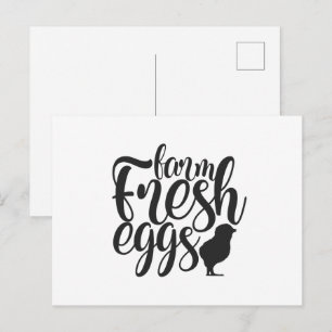 Fun Farm fresh eggs word art  Postcard