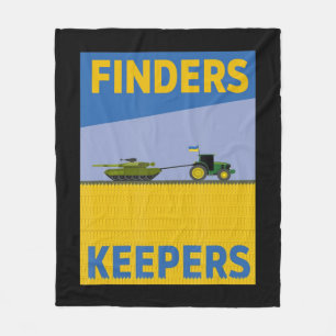Fun Farmer Tractor Ukraine Flag Support Finders Ke Fleece Blanket