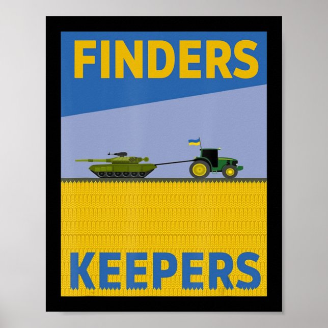 Fun Farmer Tractor Ukraine Flag Support Finders Ke Poster (Front)
