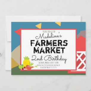  Fun Farmers Market Vegetables Picnic Birthday  I Invitation