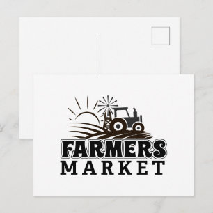Fun Farmers market word art  Postcard