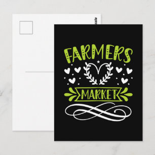 Fun Farmers market word art  Postcard