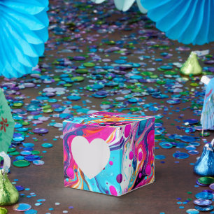 Fun faux liquid pour tiled pattern favour box