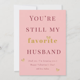Fun Favorite Husband Valentine's Day Holiday Card