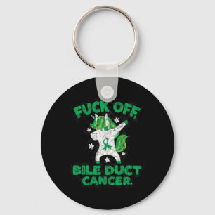 Fun Fck Off Bile Duct Cancer Quote With Unicorn Key Ring