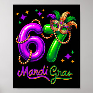 Fun Festive 67 Mardi Gras Party Balloons Beads Mas Poster
