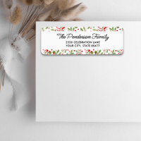 Fun Festive Botanical Berries Return Address
